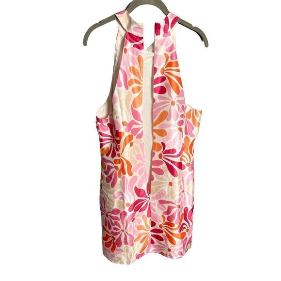 NEW Anthropologie Hutch Jones Halter Mini Dress Sz Large Pink Floral - Picture 7 of 10
